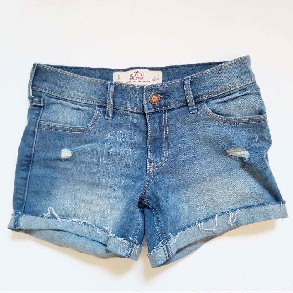 HOLLISTER MIDI JEAN SHORTS - Picture 2 of 6